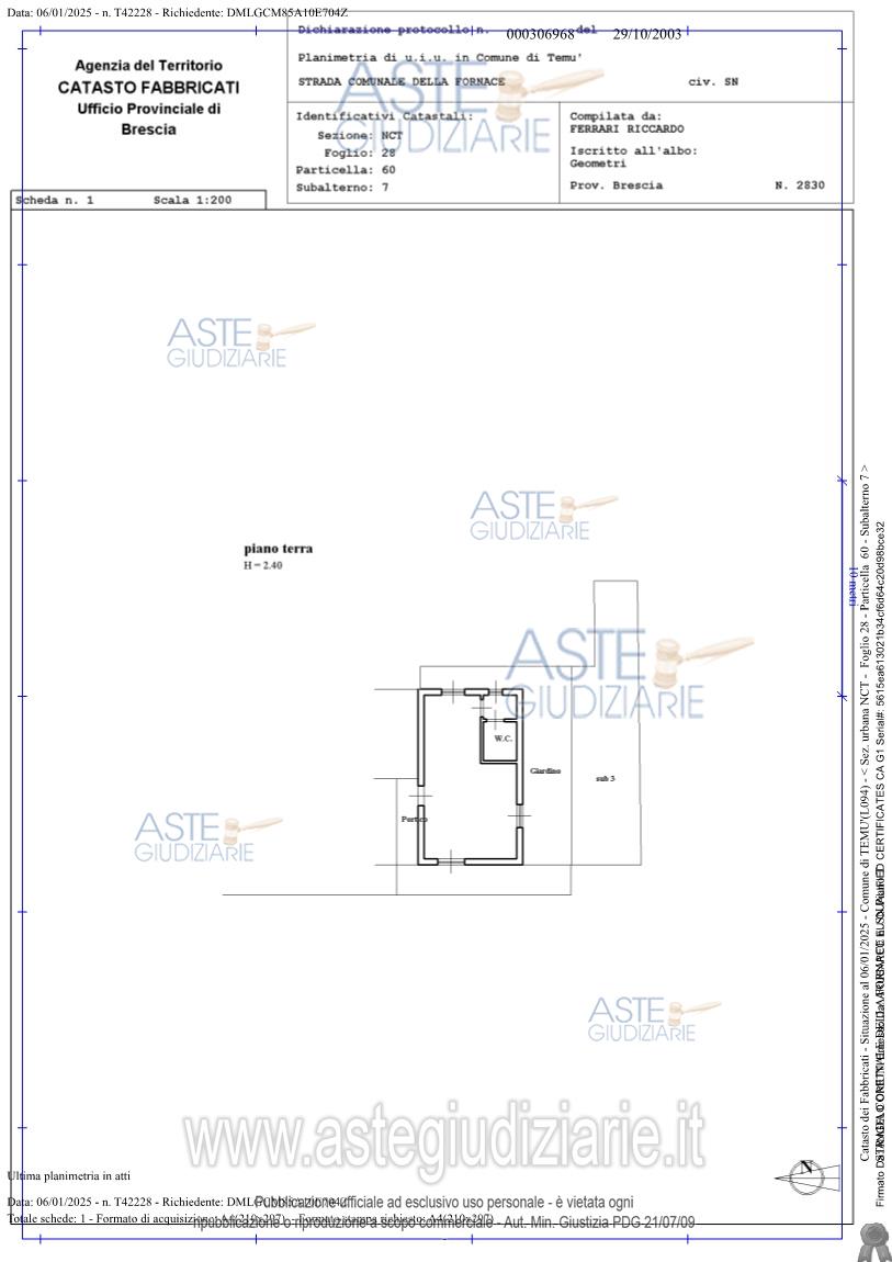 Planimetria del bene