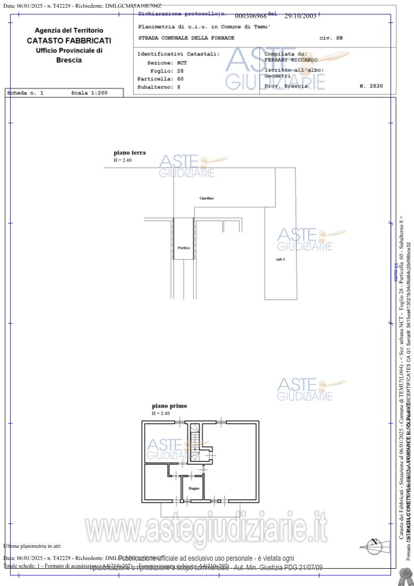 Planimetria del bene