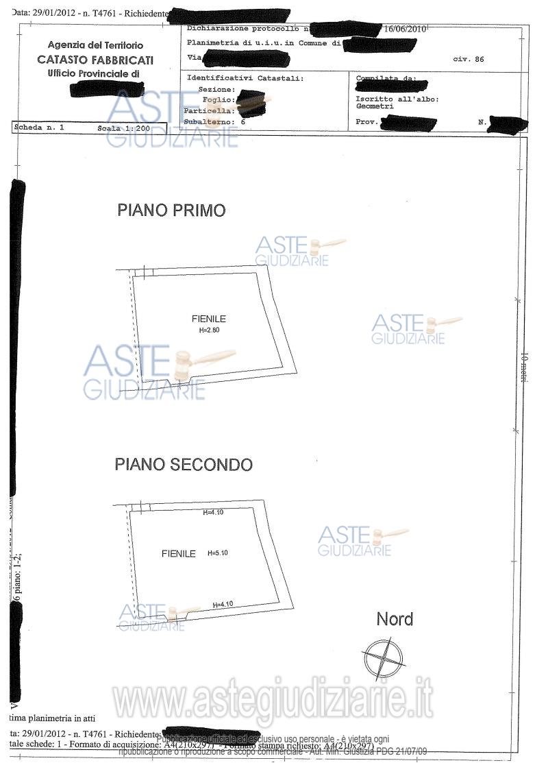 Planimetria del bene