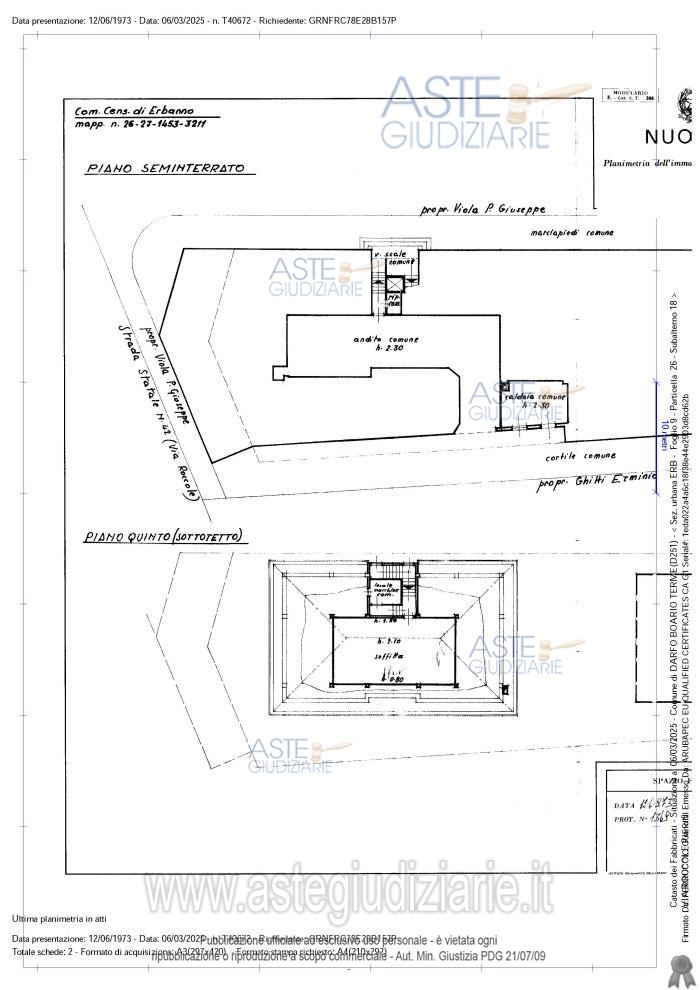 Planimetria del bene