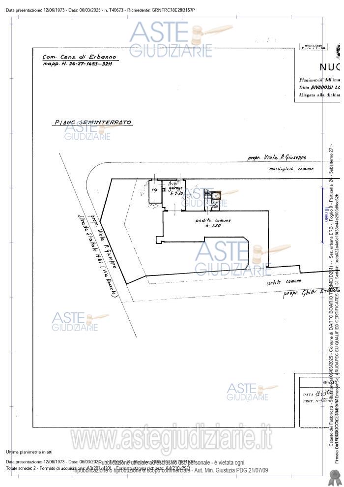 Planimetria del bene