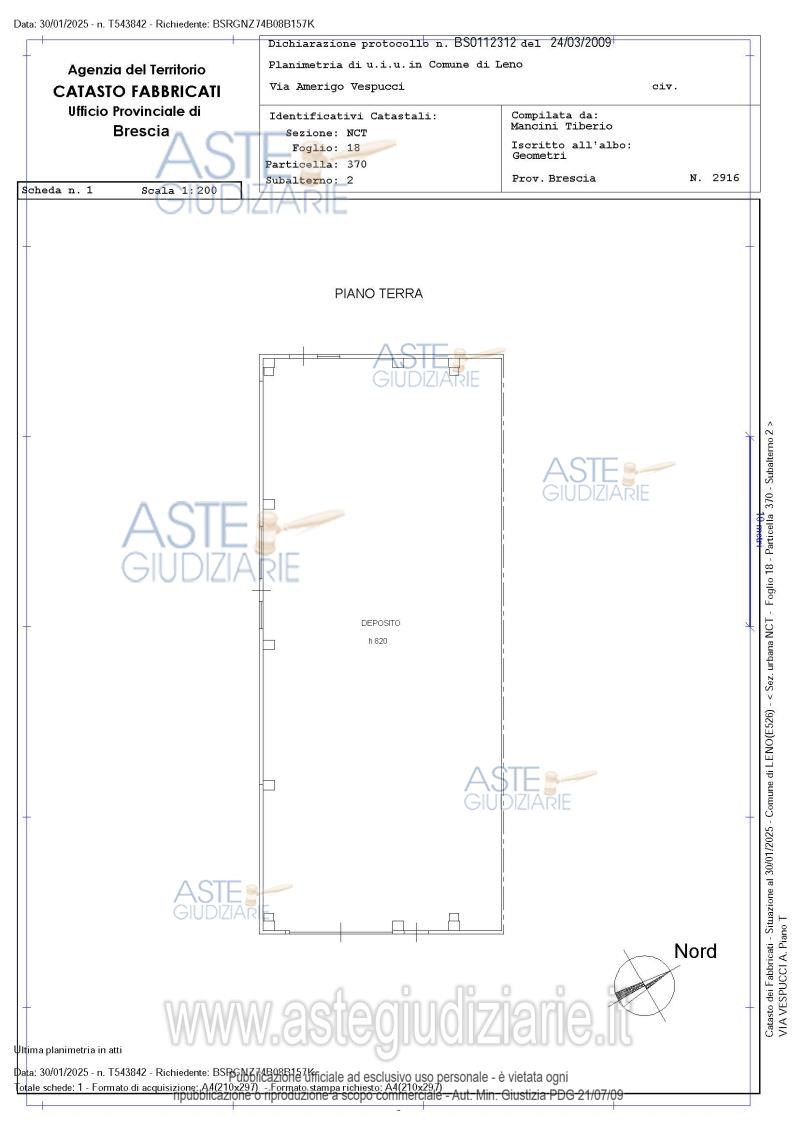 Planimetria del bene