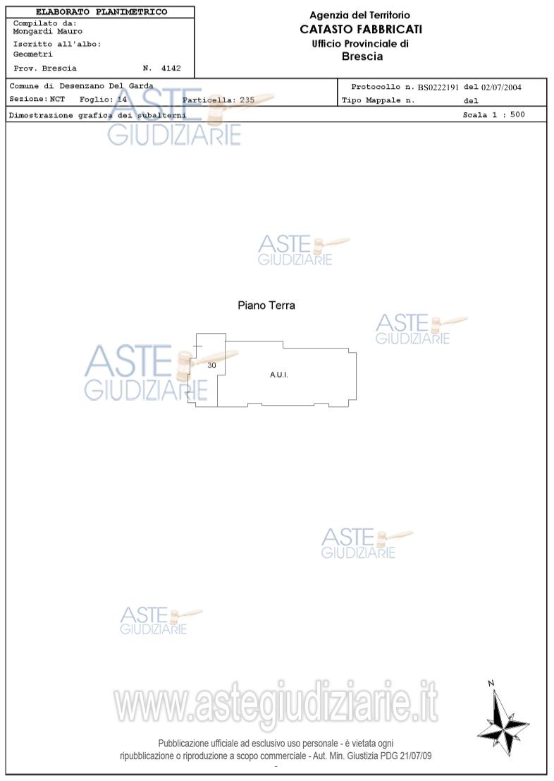 Planimetria del bene