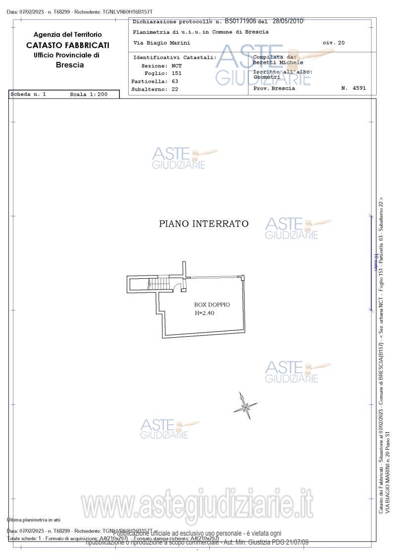 Planimetria del bene