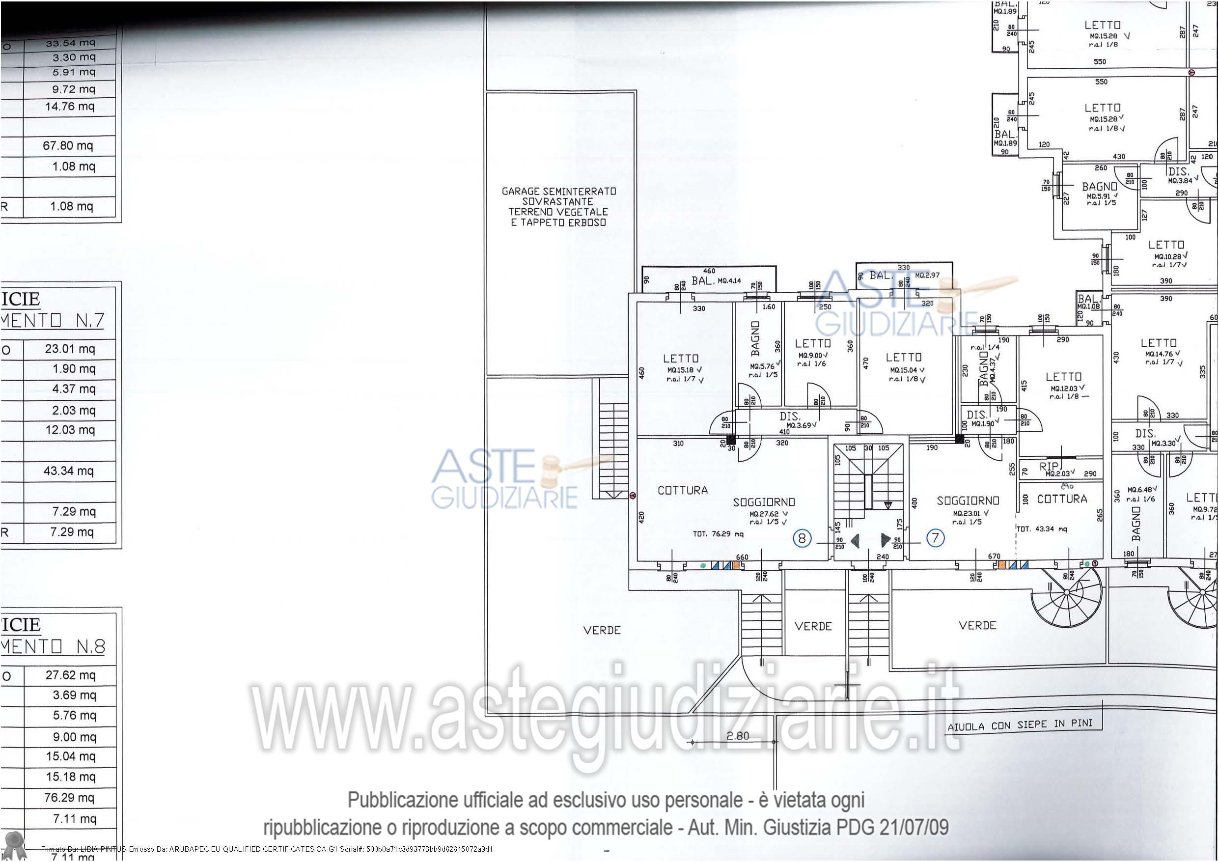 Planimetria del bene