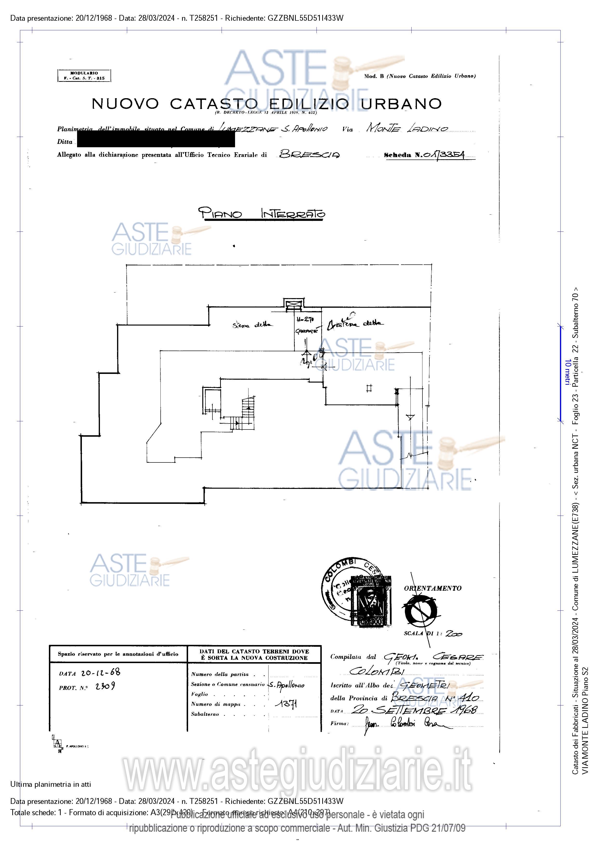 Planimetria del bene