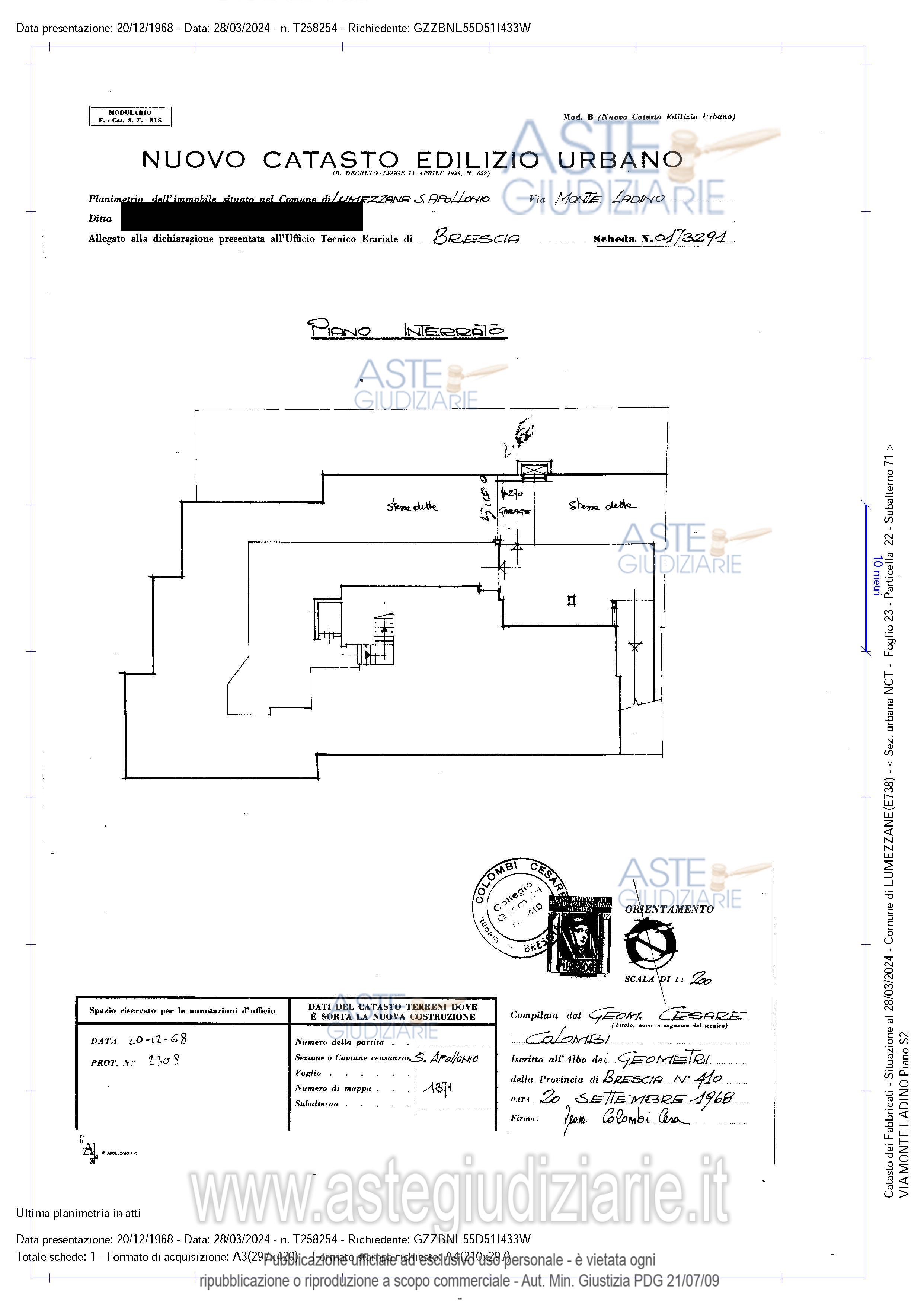 Planimetria del bene