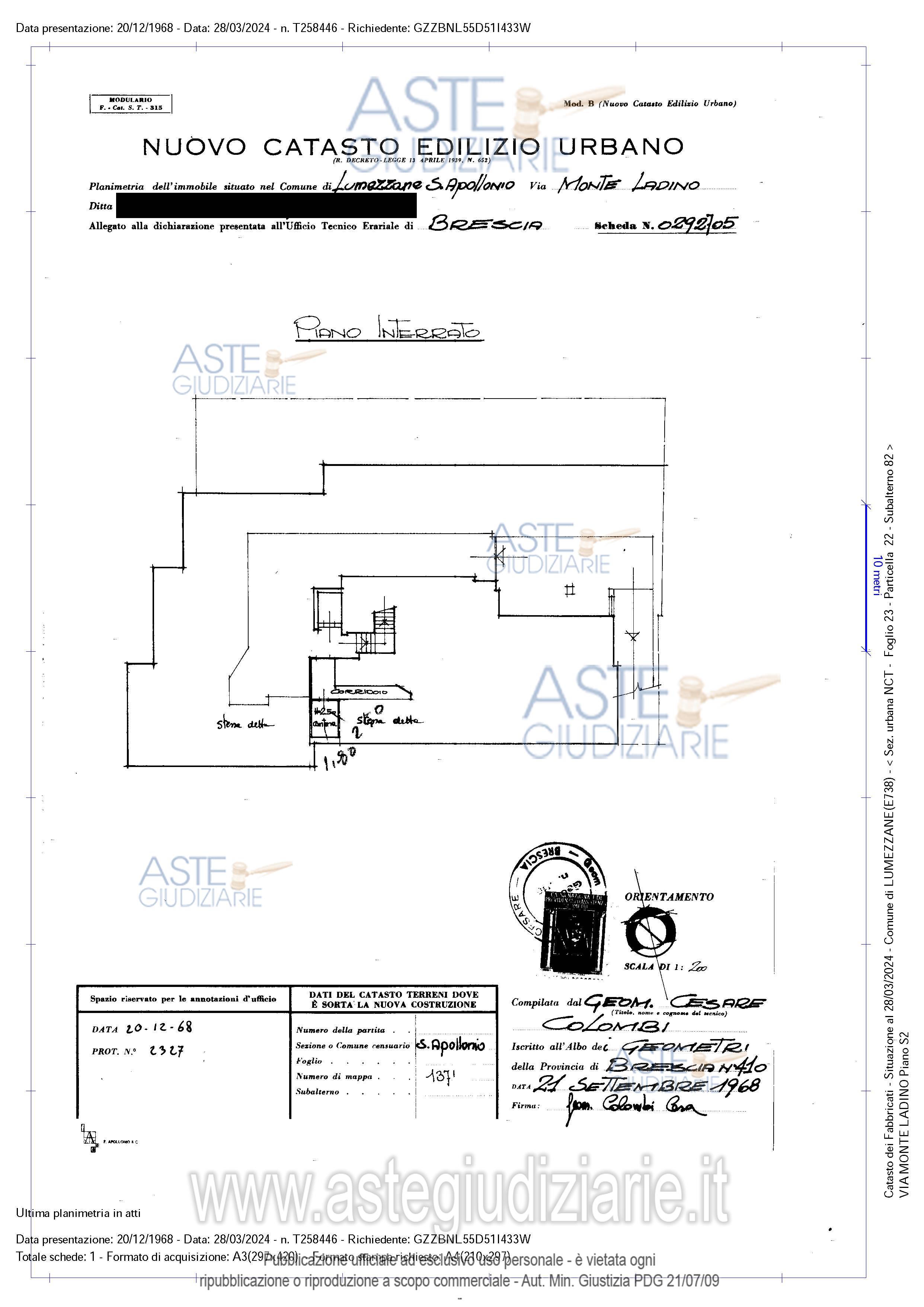 Planimetria del bene