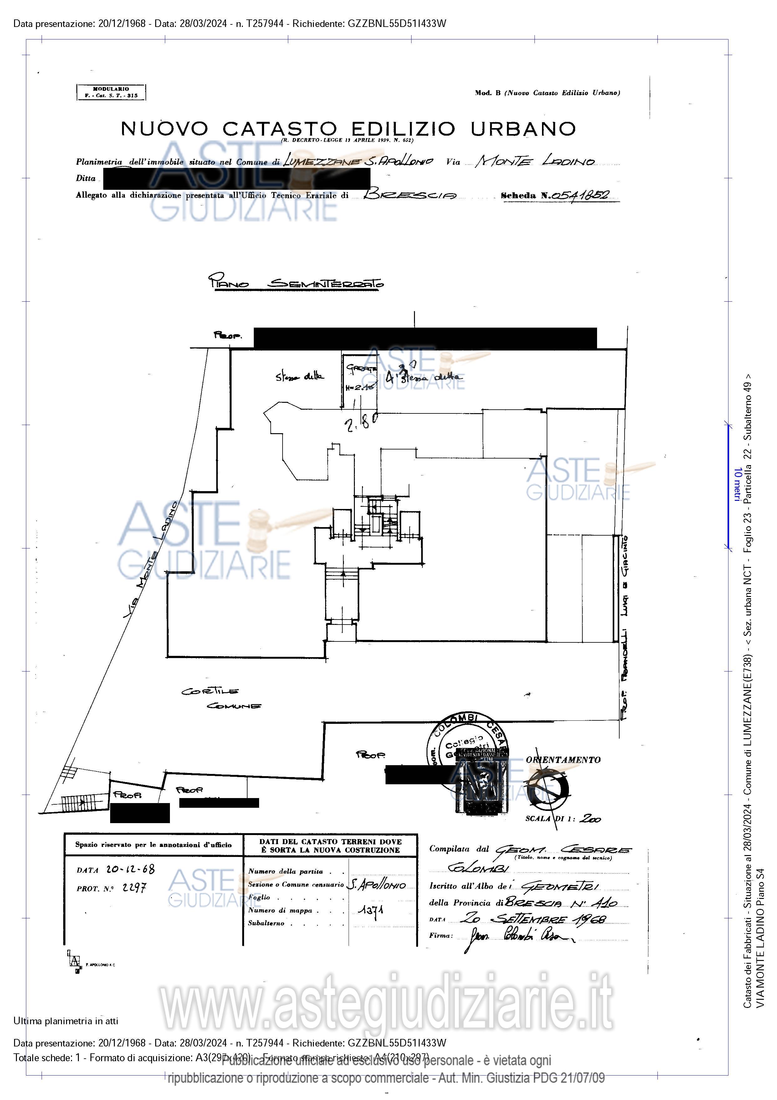 Planimetria del bene
