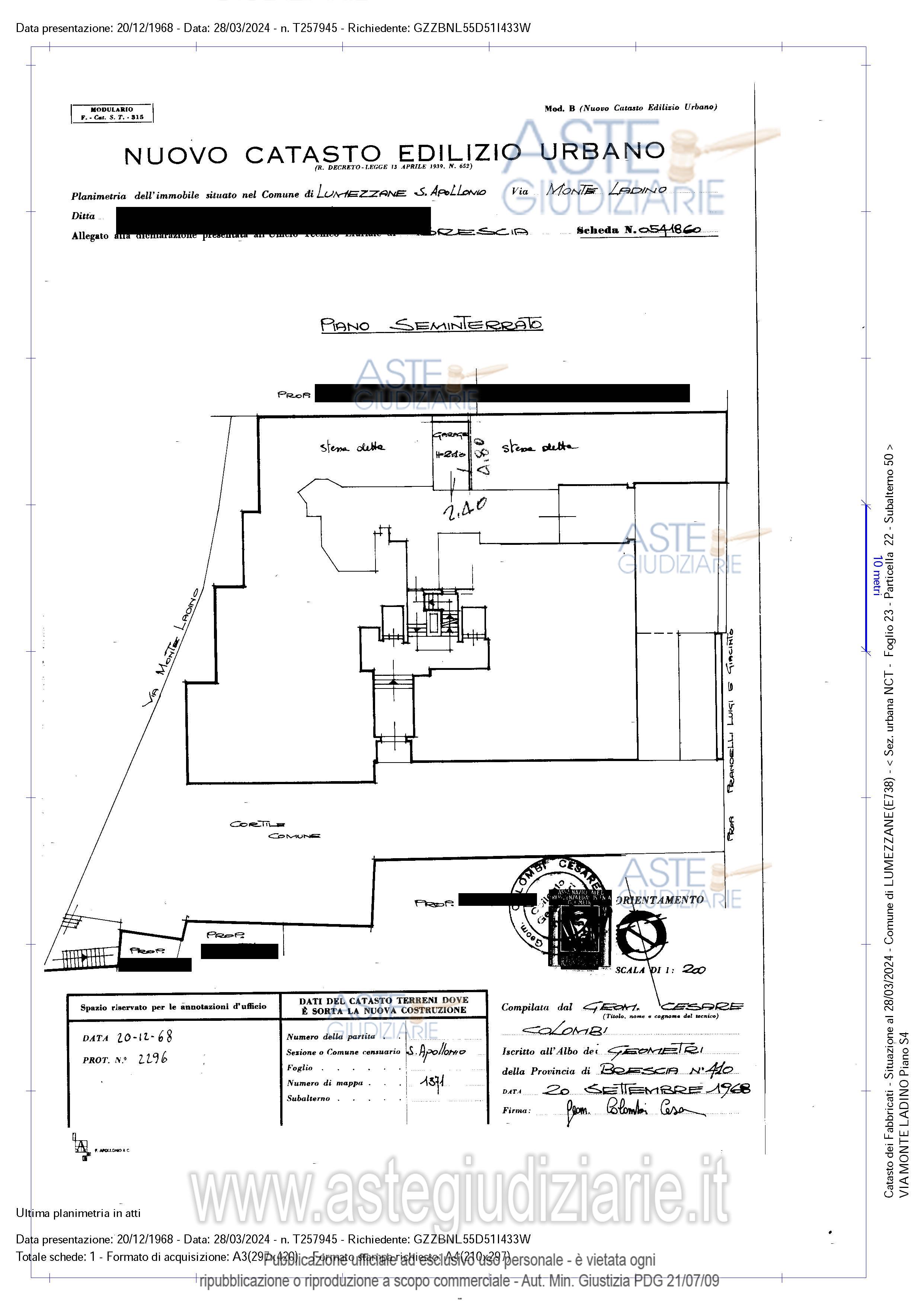 Planimetria del bene