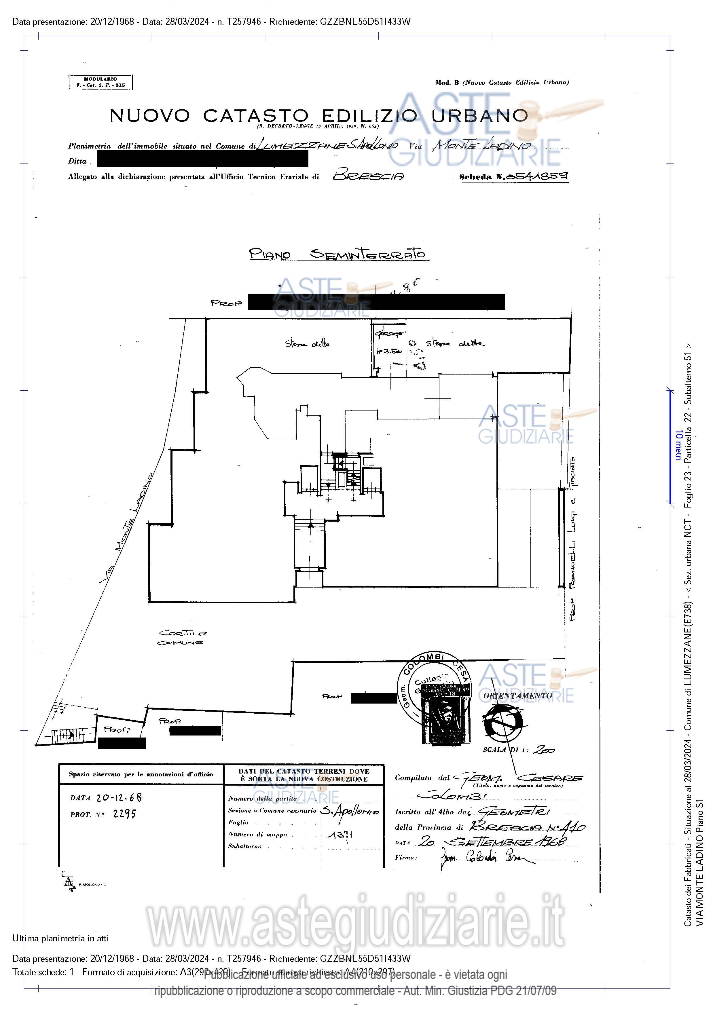 Planimetria del bene