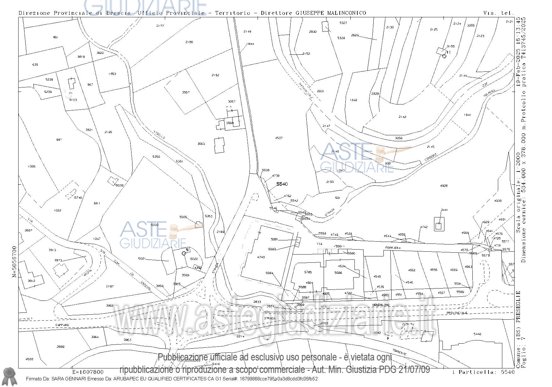 Planimetria del bene