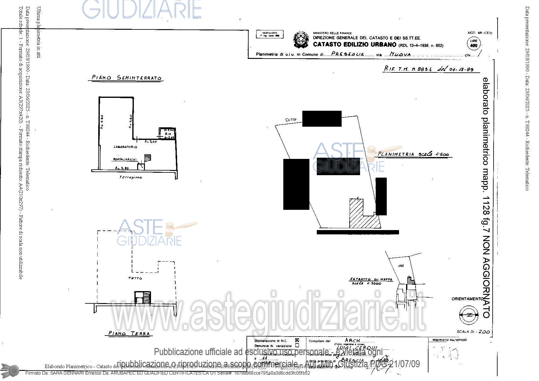 Planimetria del bene