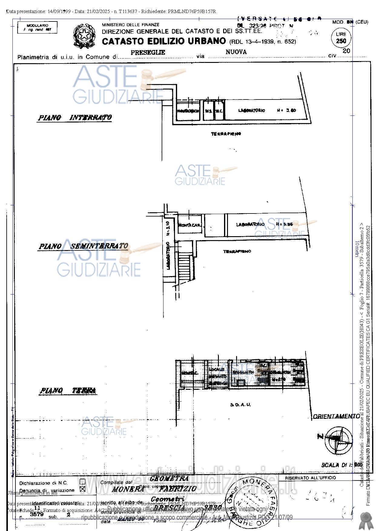 Planimetria del bene
