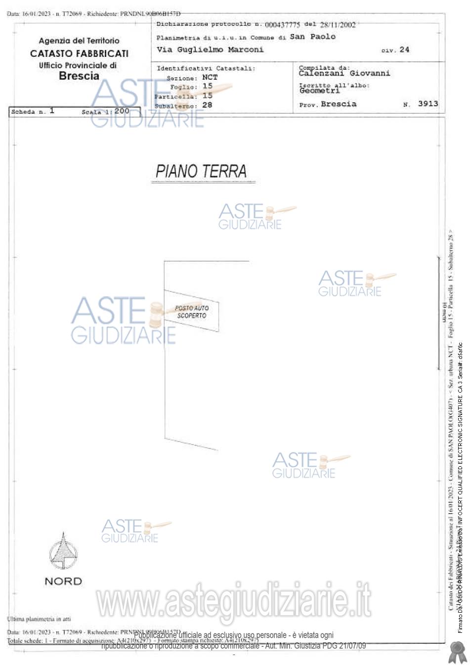 Planimetria del bene