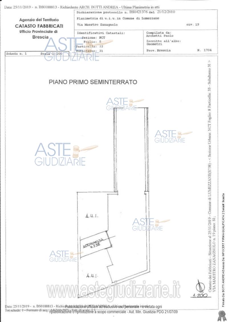 Planimetria del bene