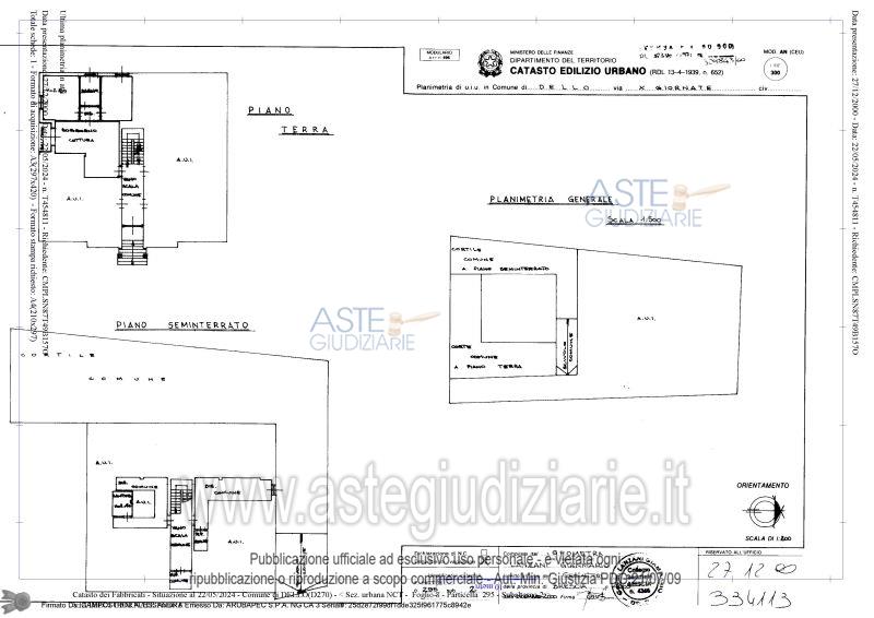 Planimetria del bene
