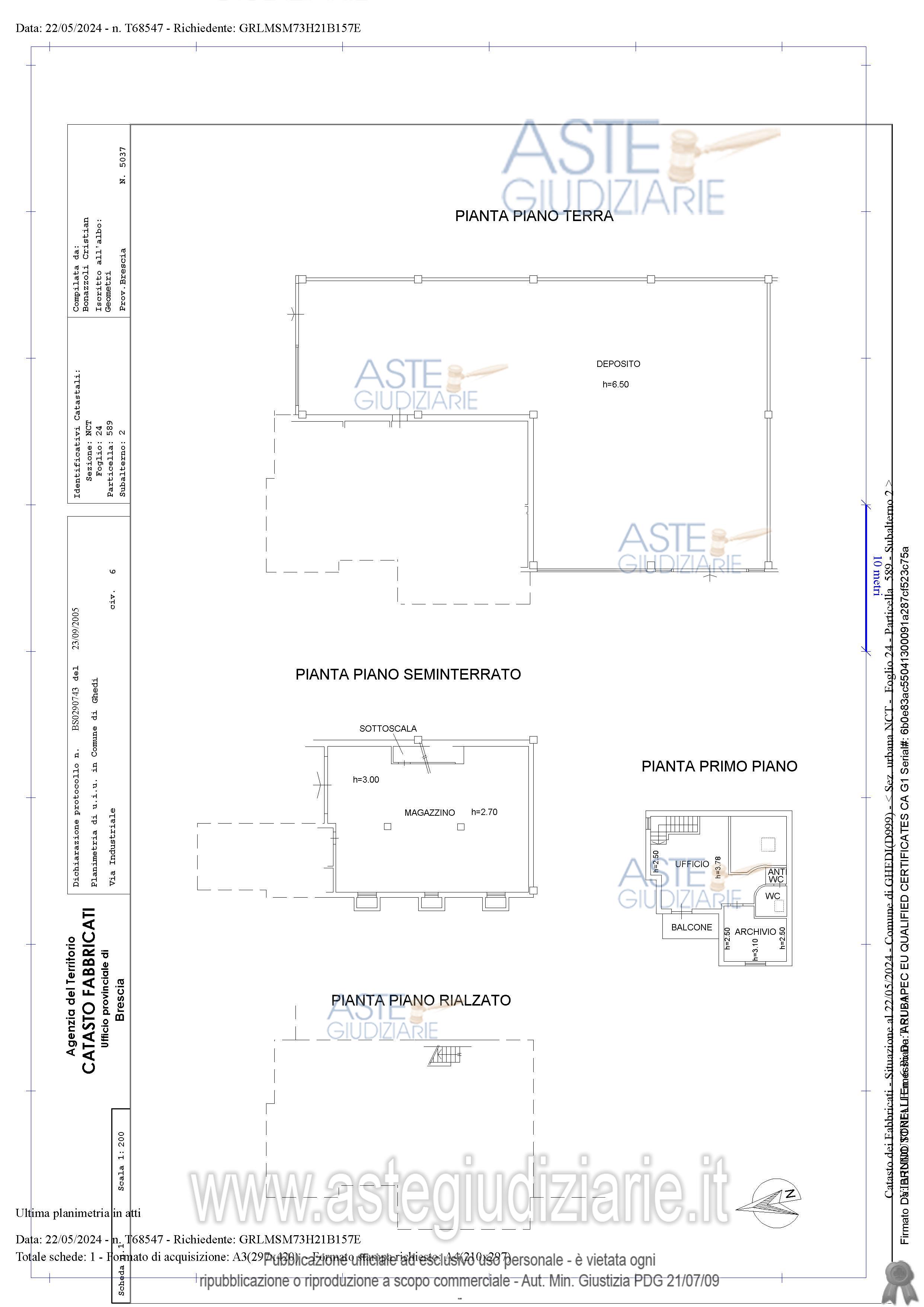 Planimetria del bene