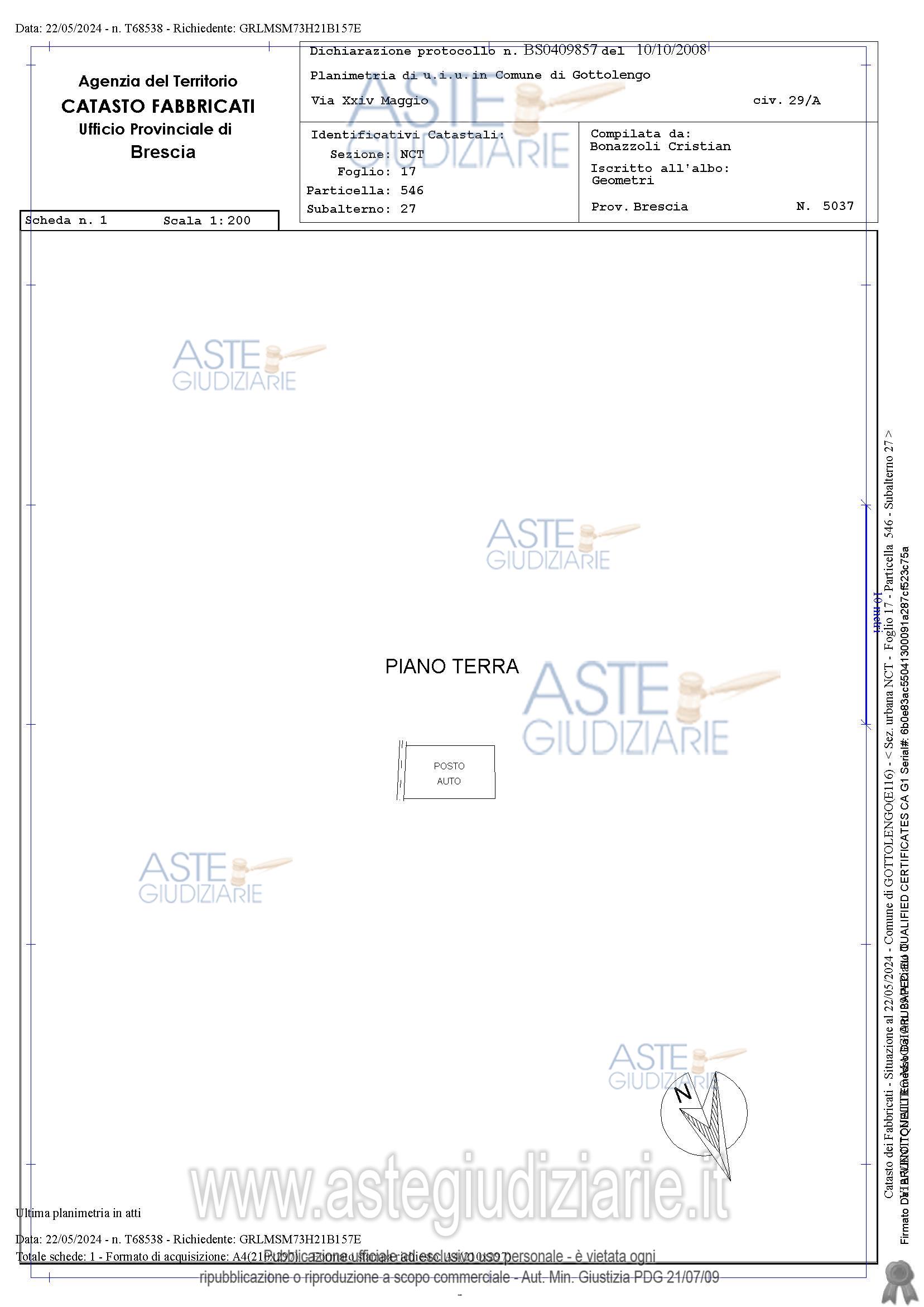Planimetria del bene