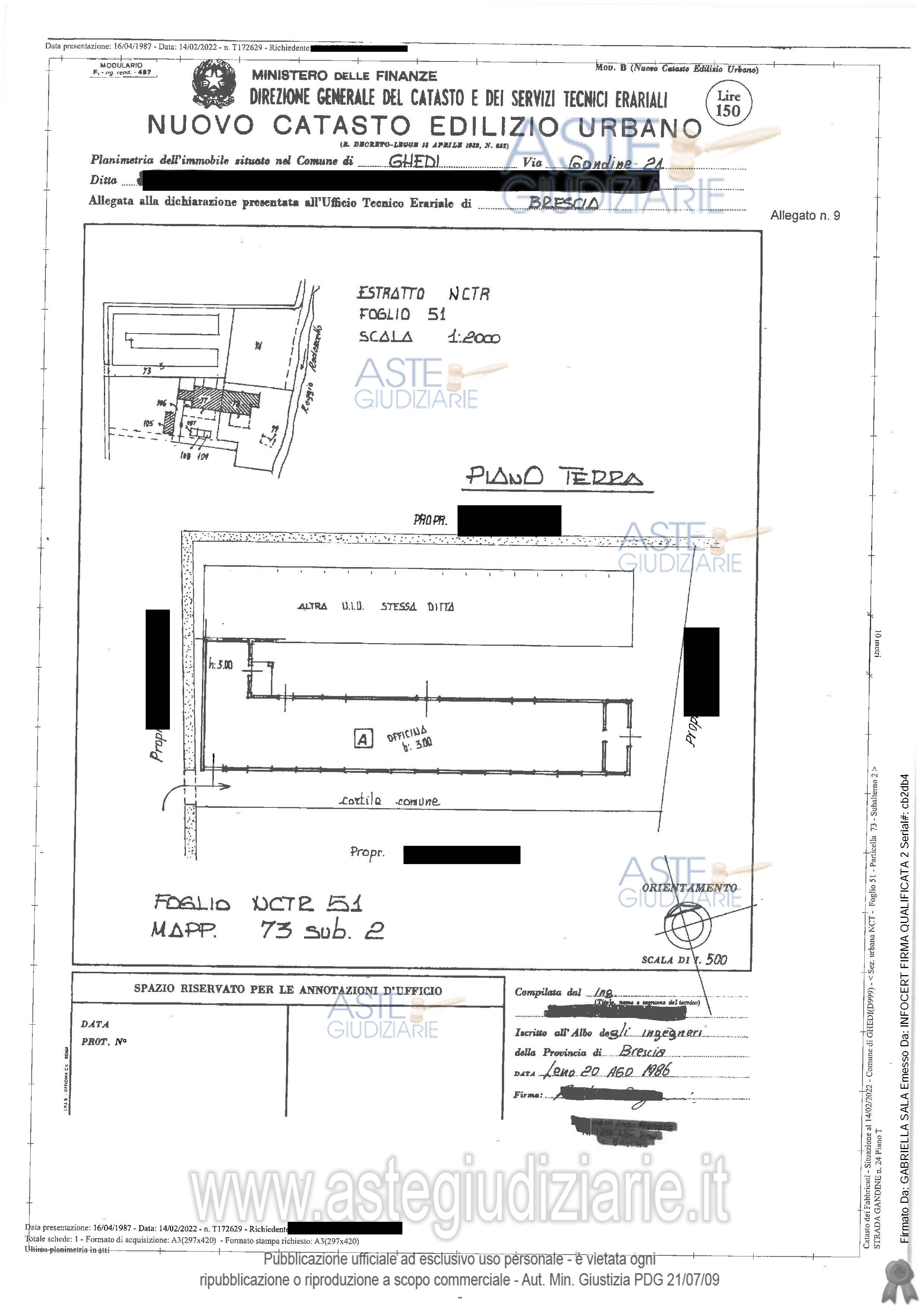 Planimetria del bene