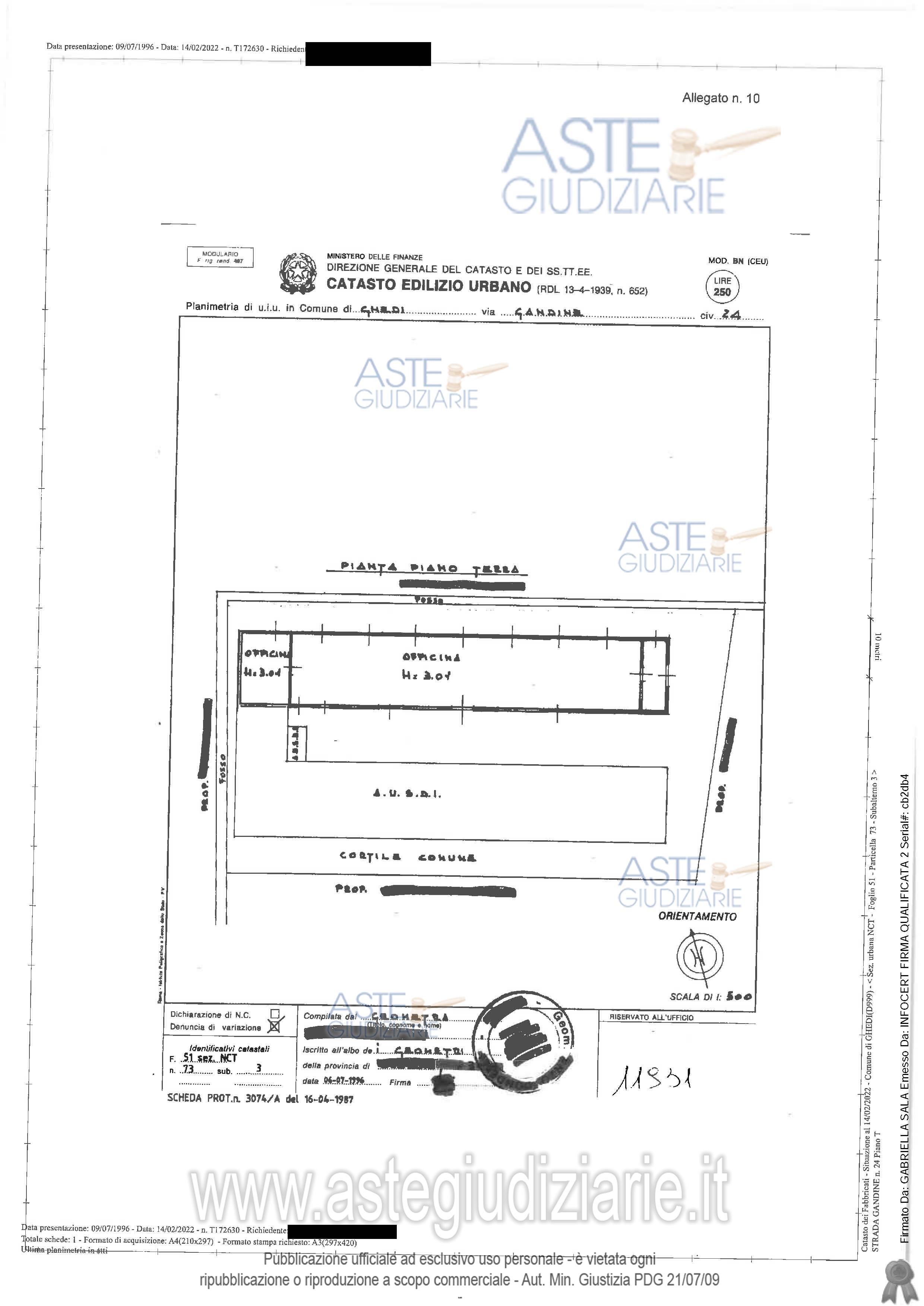 Planimetria del bene