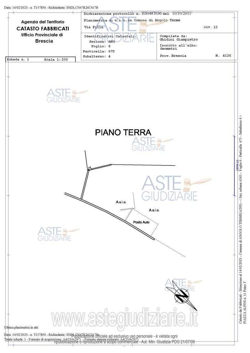 Planimetria del bene