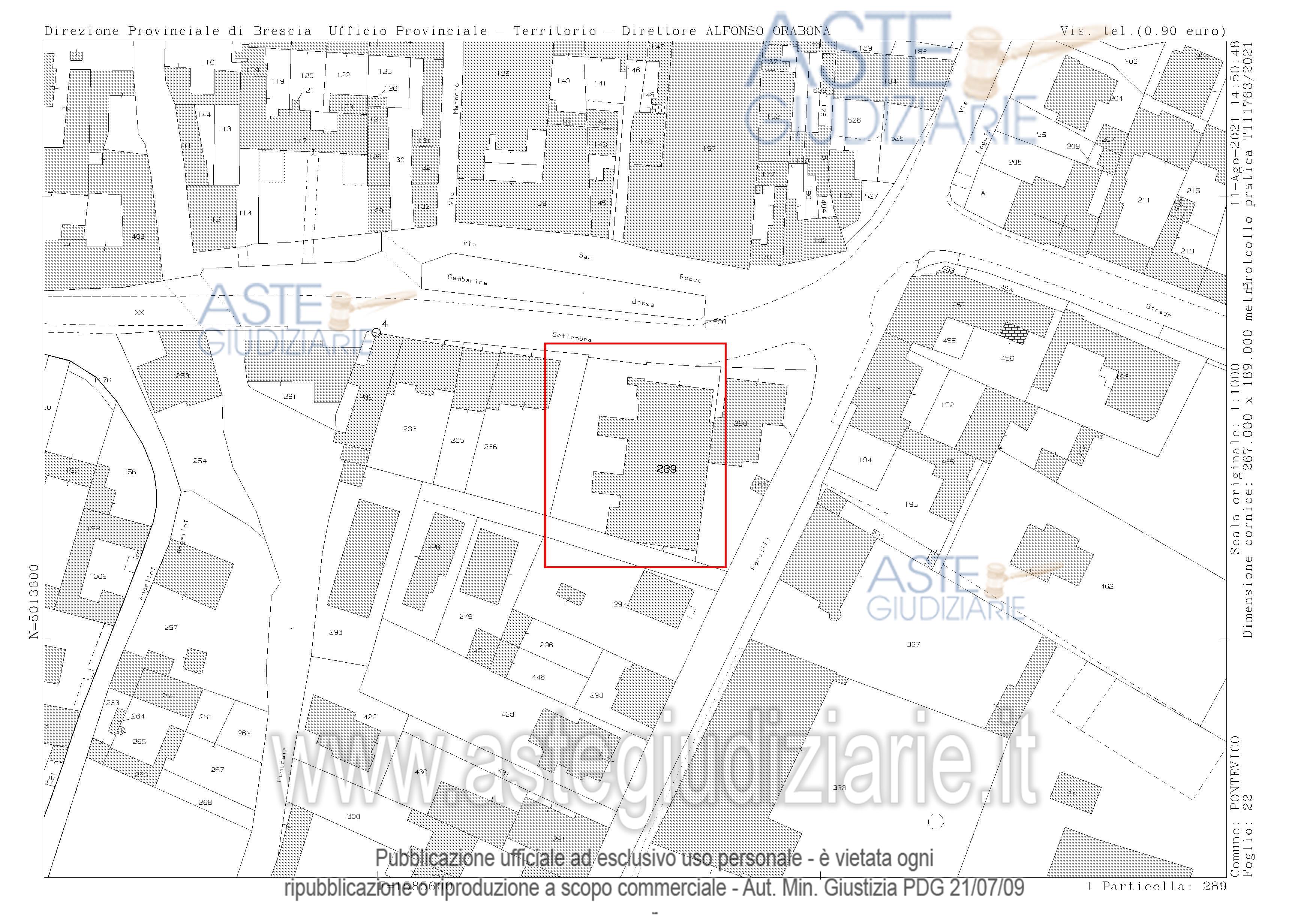 Planimetria del bene