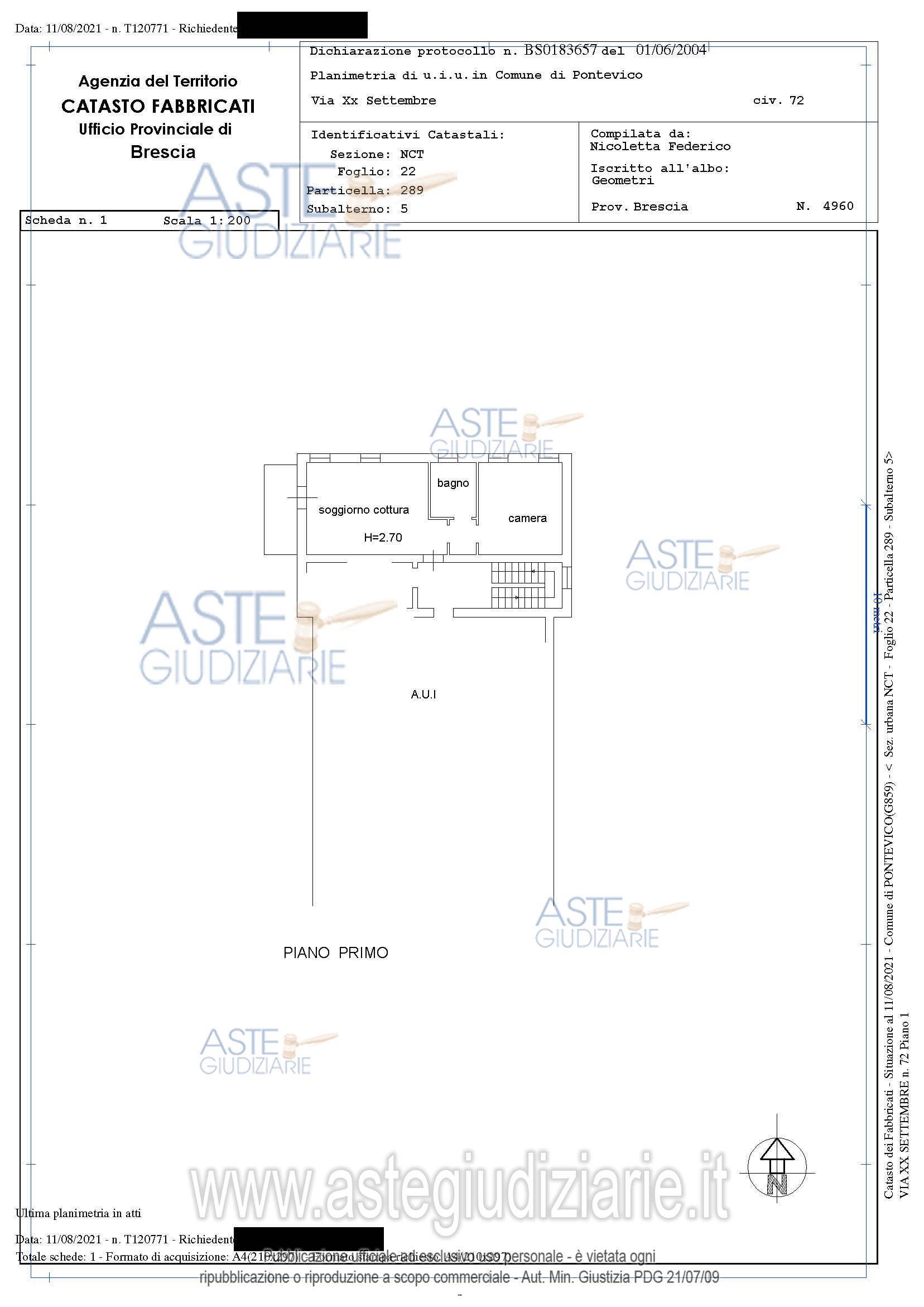 Planimetria del bene