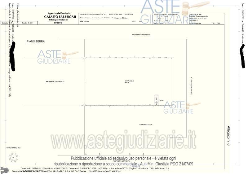 Planimetria del bene