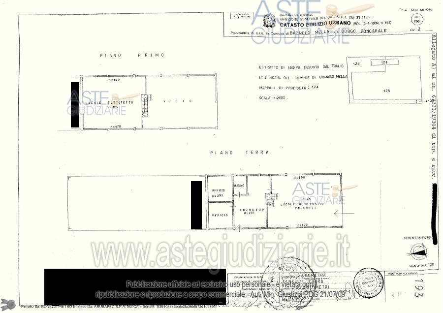 Planimetria del bene
