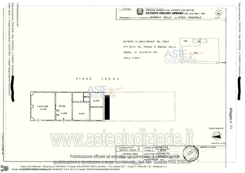 Planimetria del bene