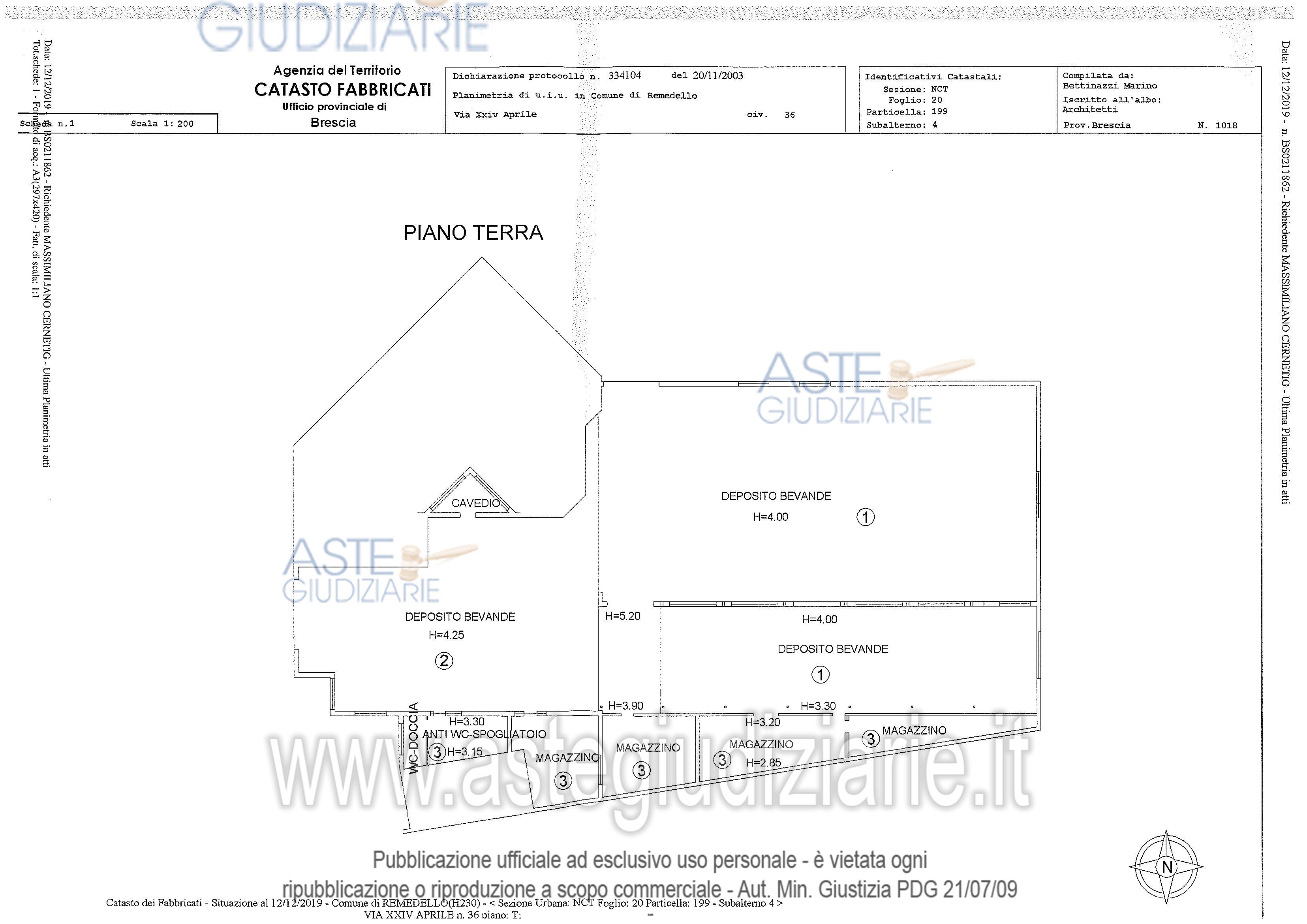 Planimetria del bene