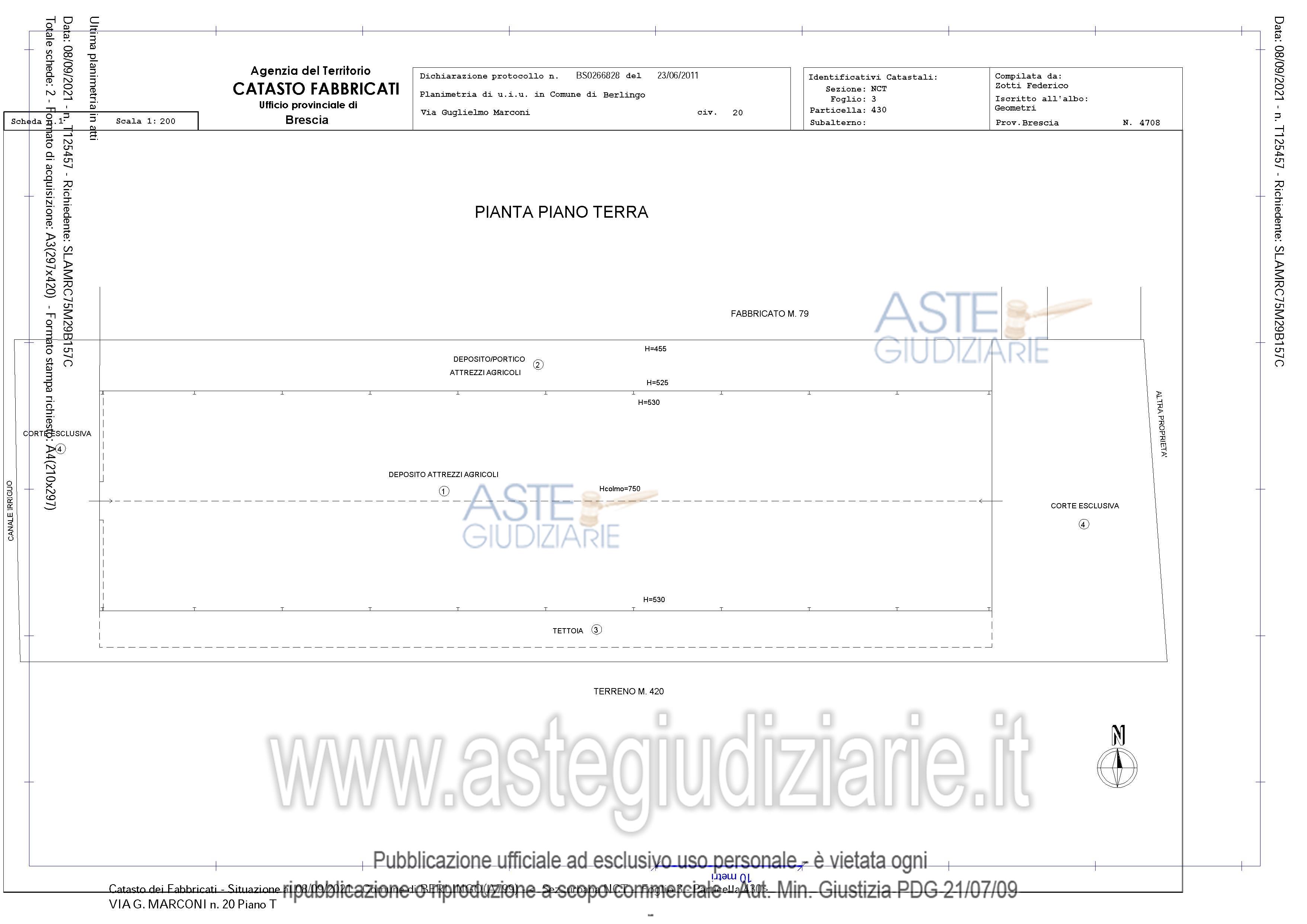 Planimetria del bene