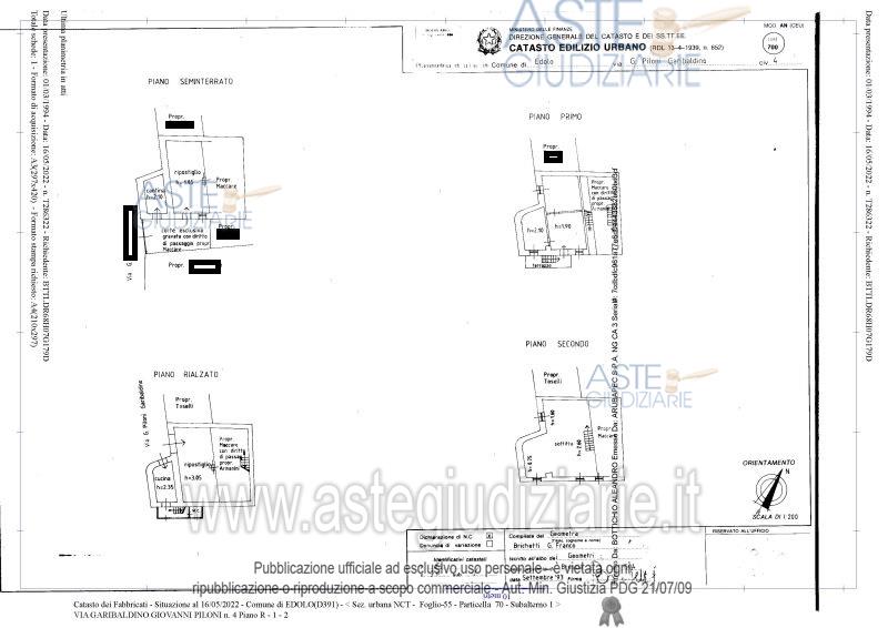 Planimetria del bene