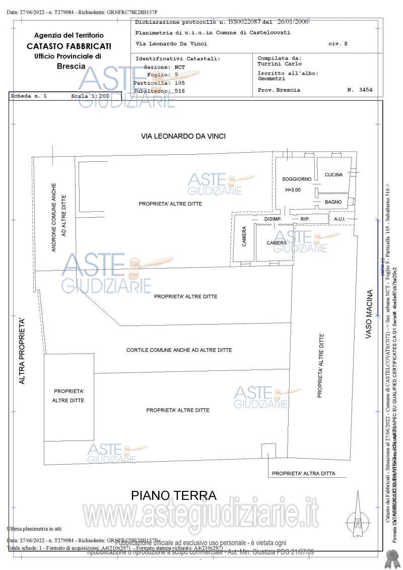 Planimetria del bene