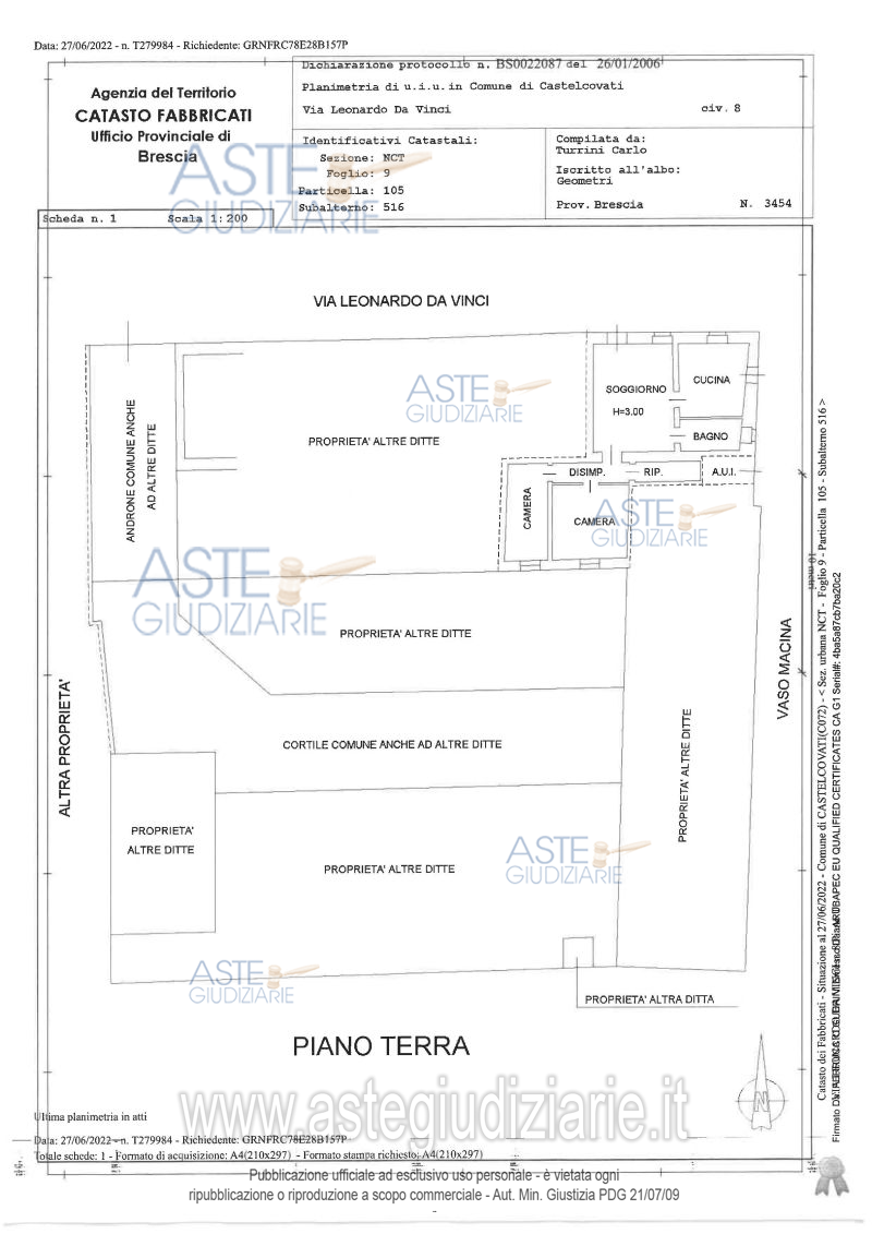 Planimetria del bene