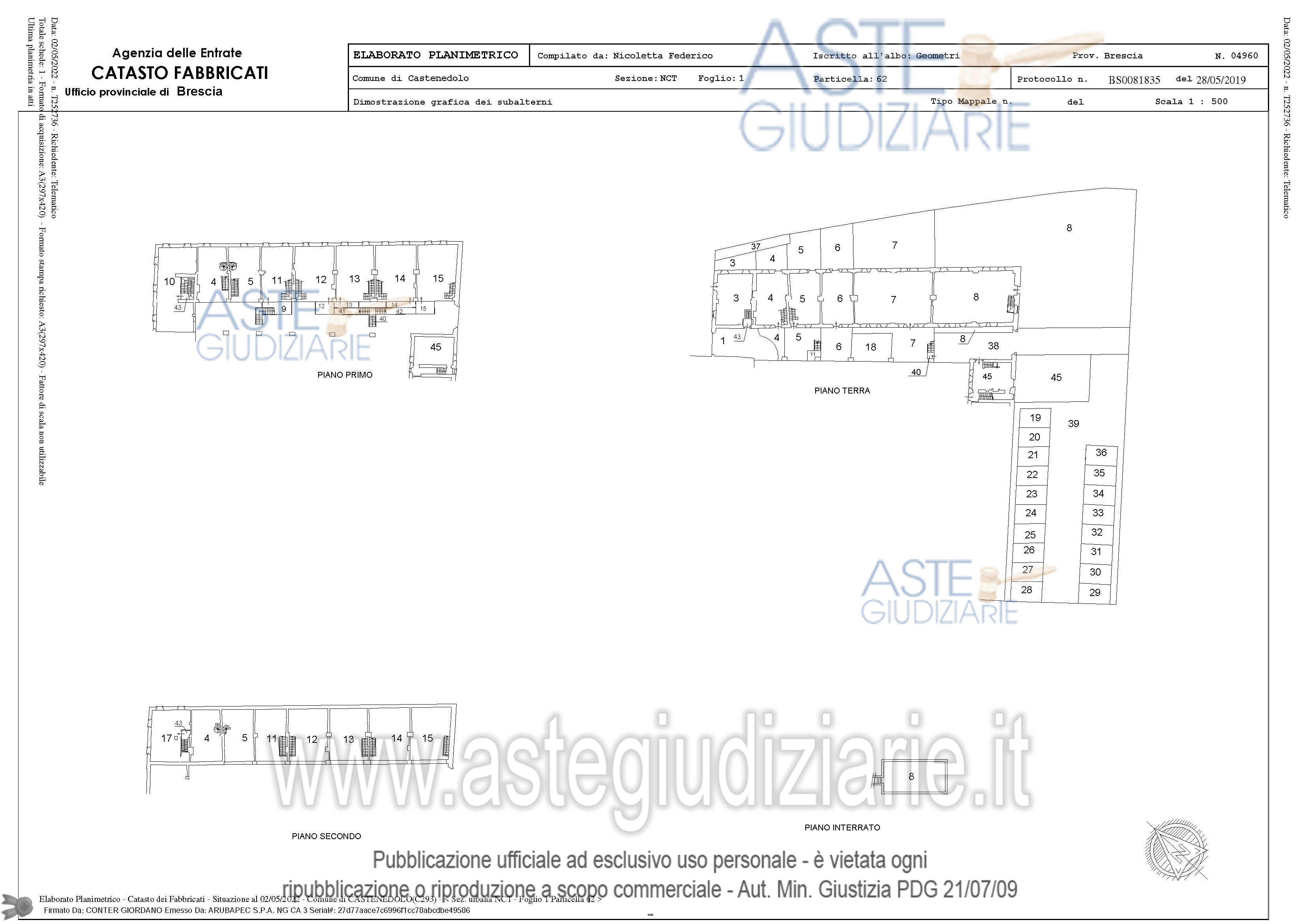 Planimetria del bene