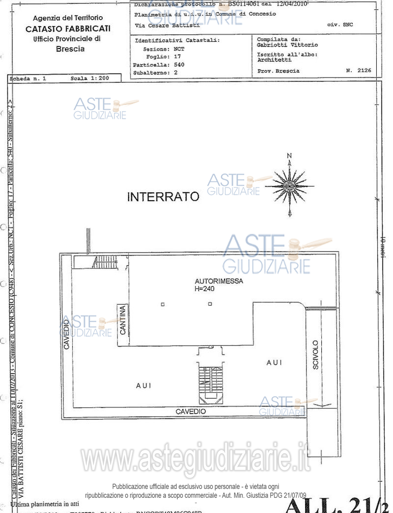 Planimetria del bene