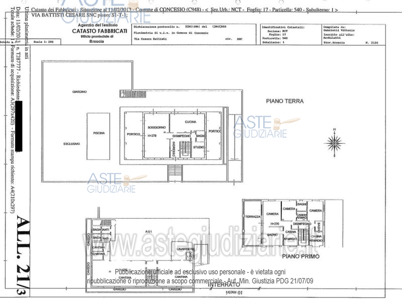 Planimetria del bene