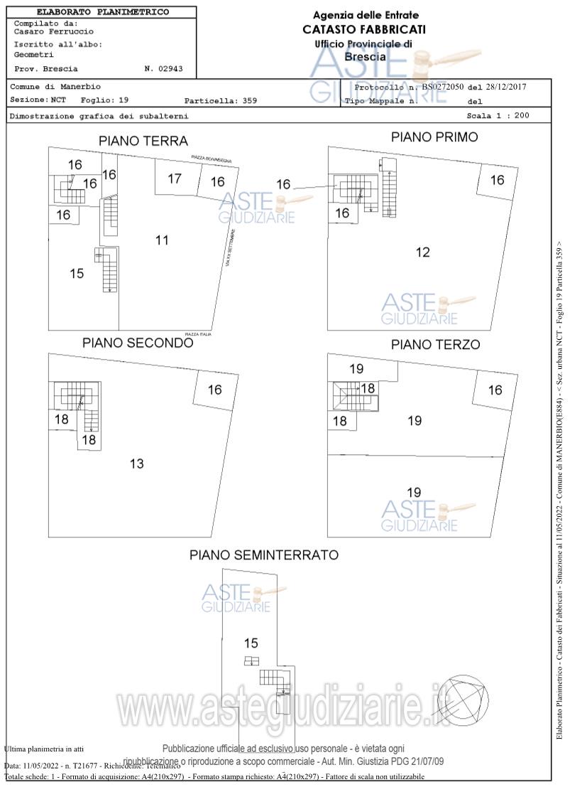 Planimetria del bene