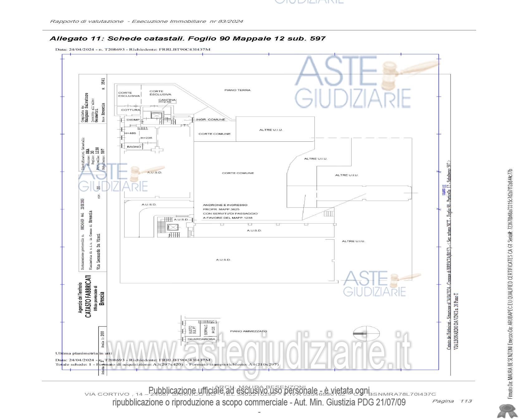Planimetria del bene