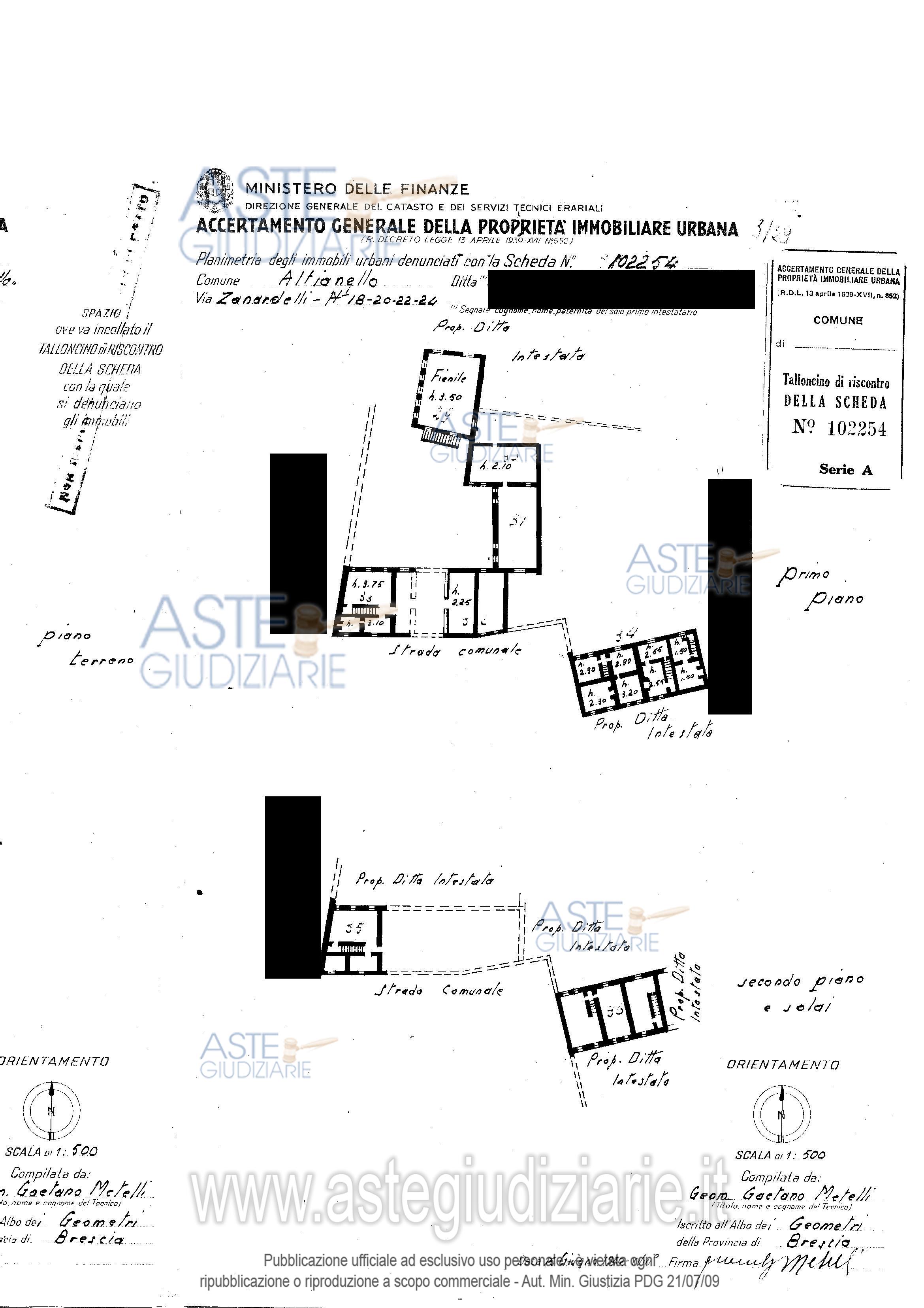 Planimetria del bene