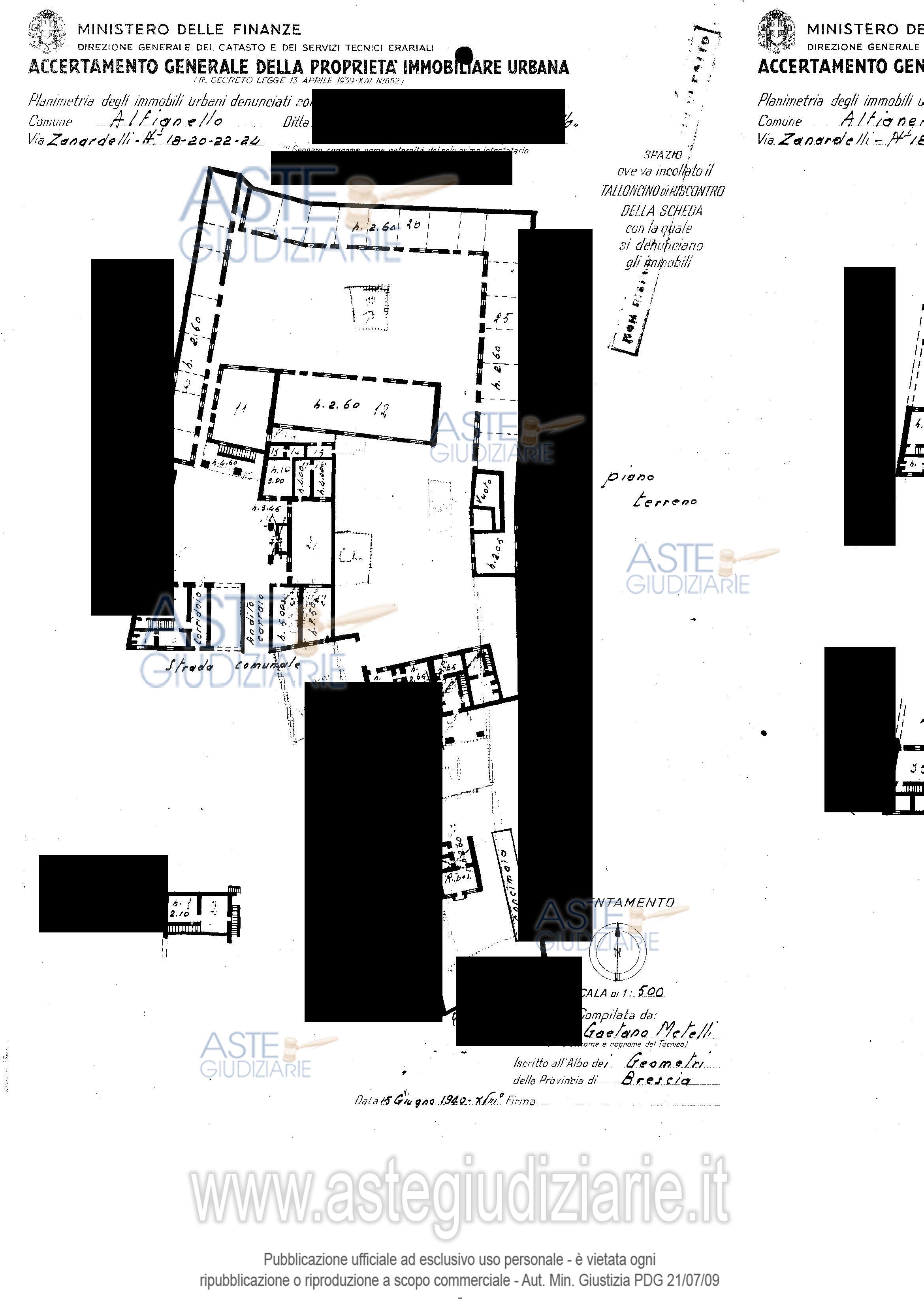 Planimetria del bene