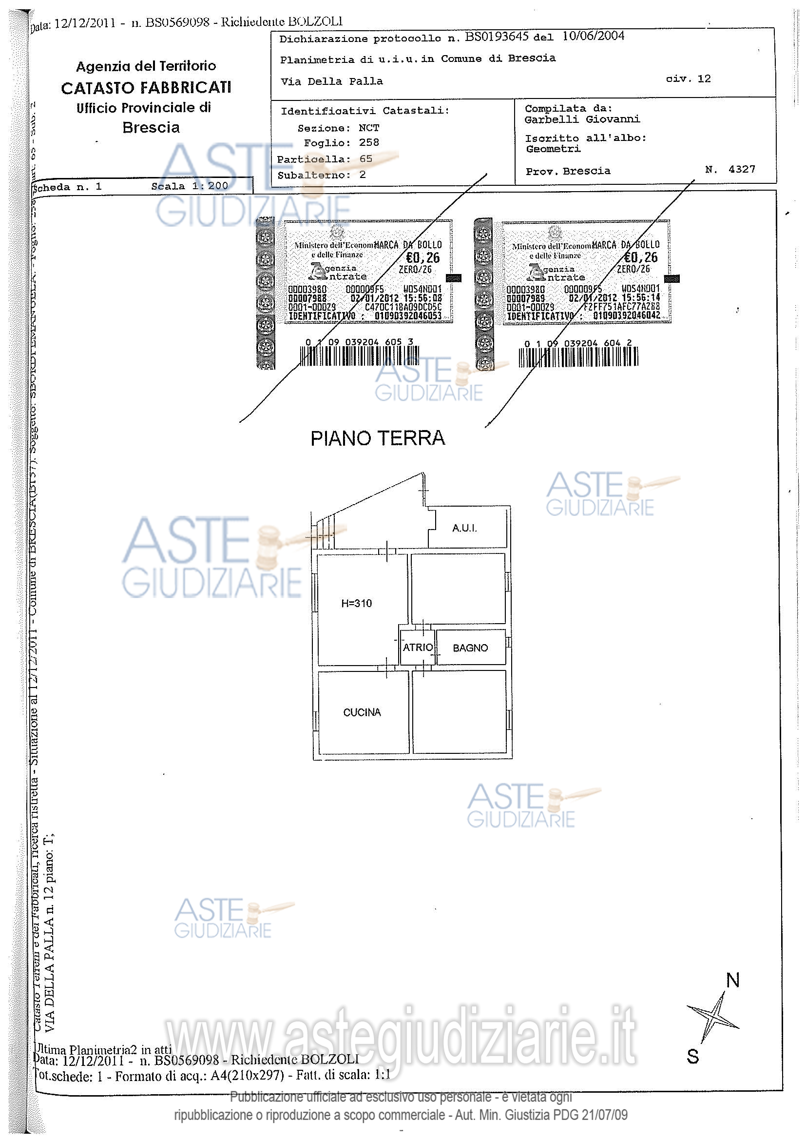 Planimetria del bene