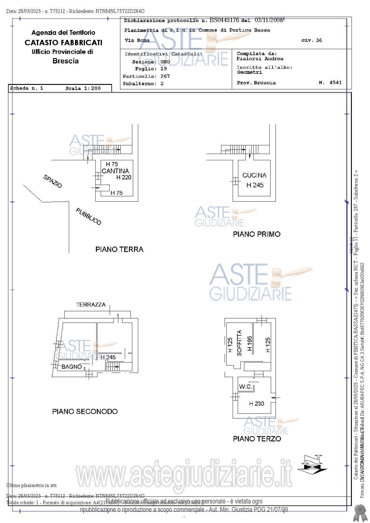 Planimetria del bene