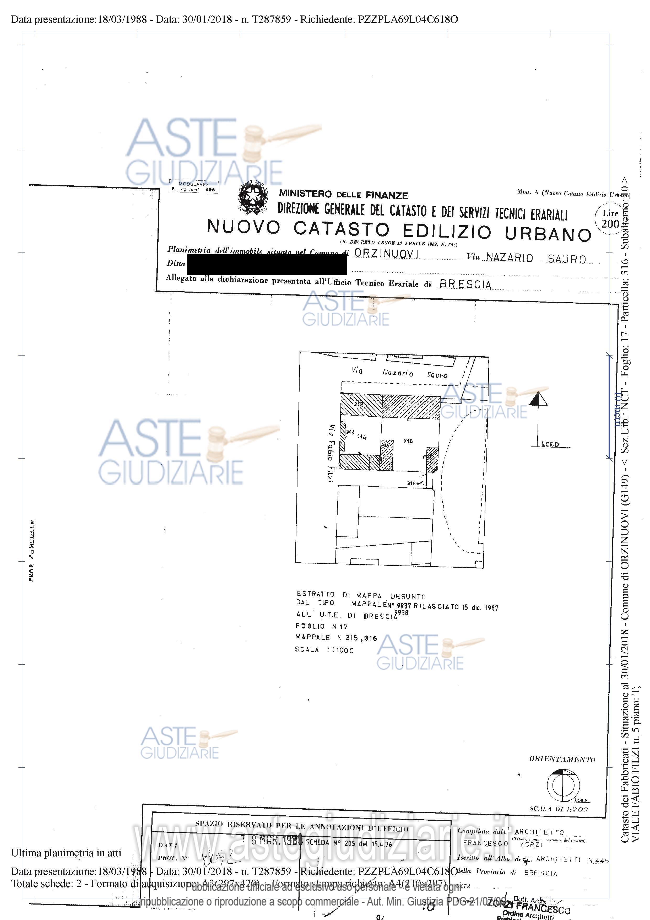 Planimetria del bene