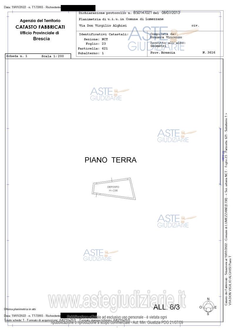 Planimetria del bene