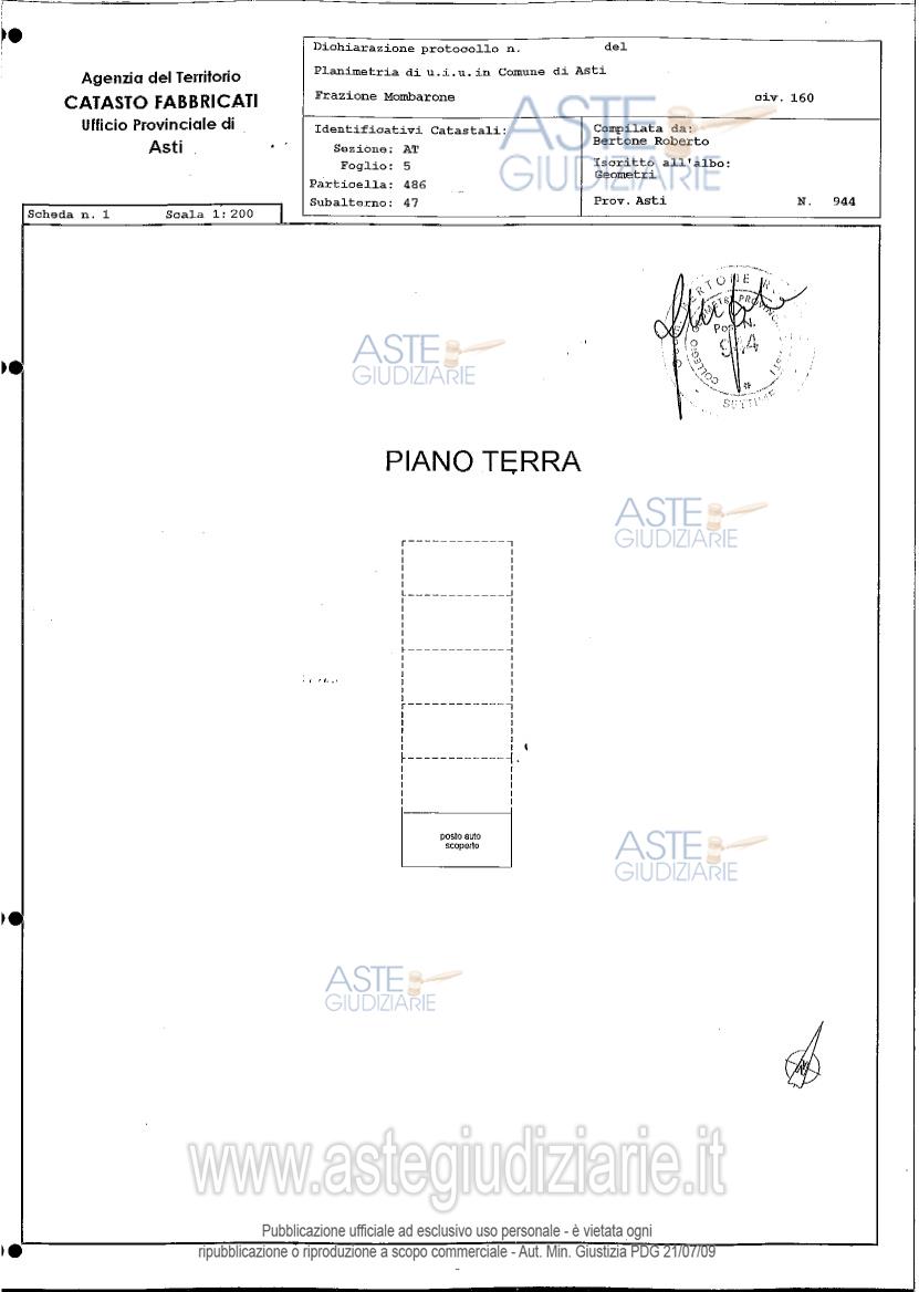 Planimetria del bene