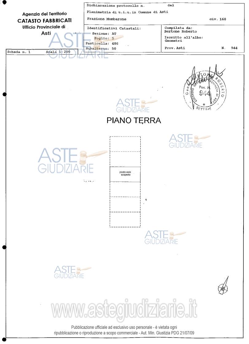 Planimetria del bene