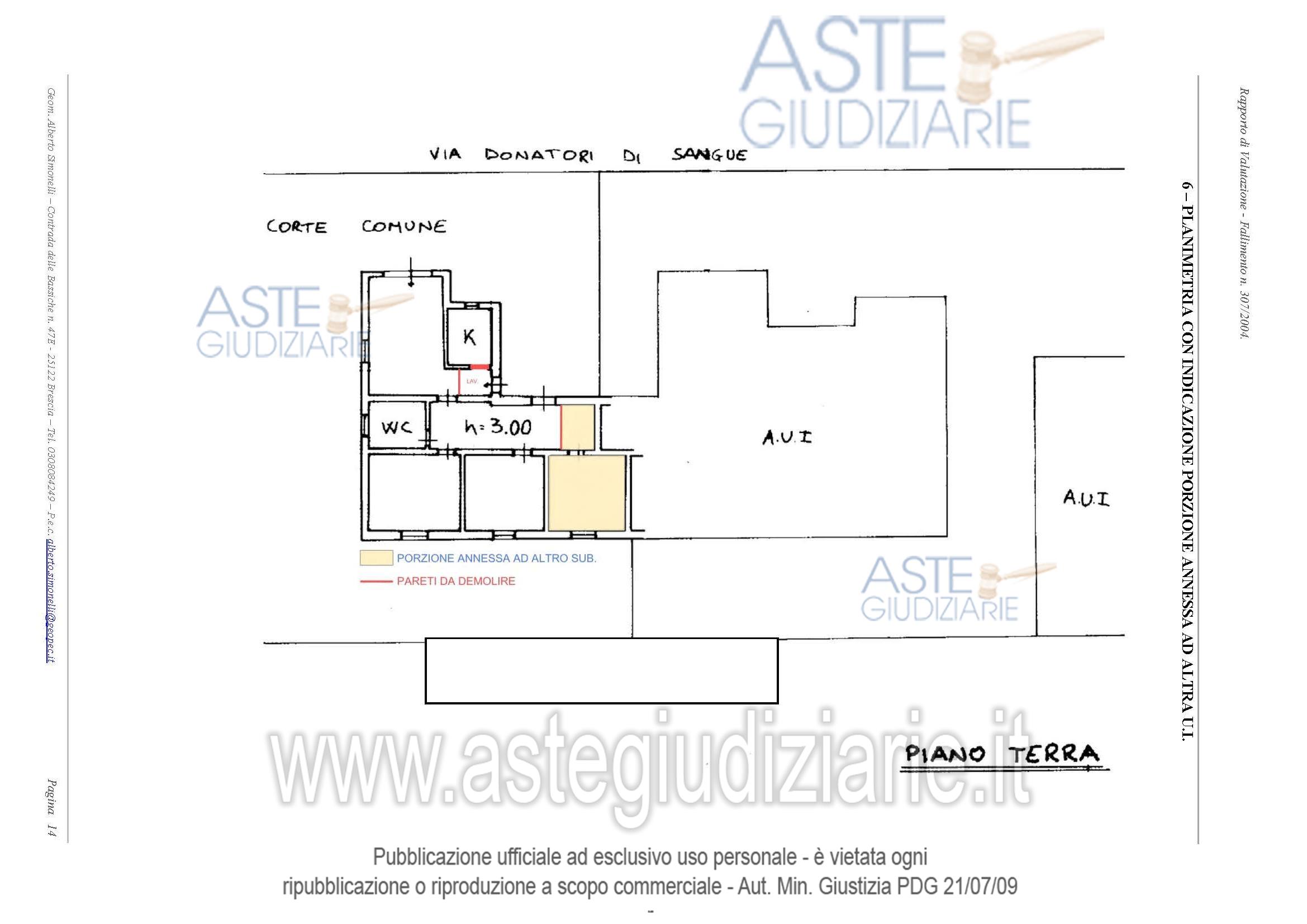 Planimetria del bene